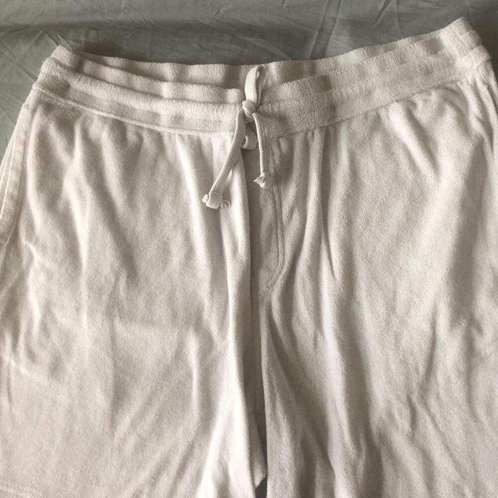 white towel sweatpants with drawstring 3379